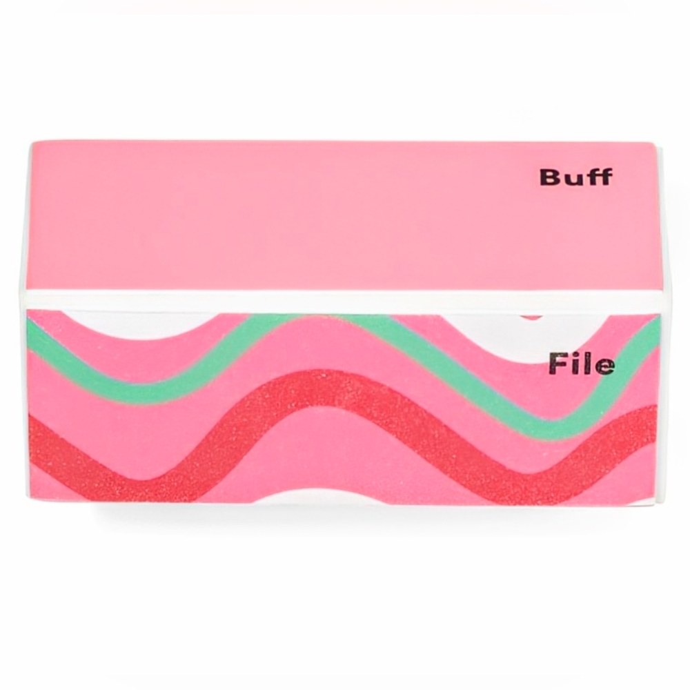 3/$12 Sweet & Shimmer Nail Buffer Filing Block Pink Wave Salon Manicure Pedicure